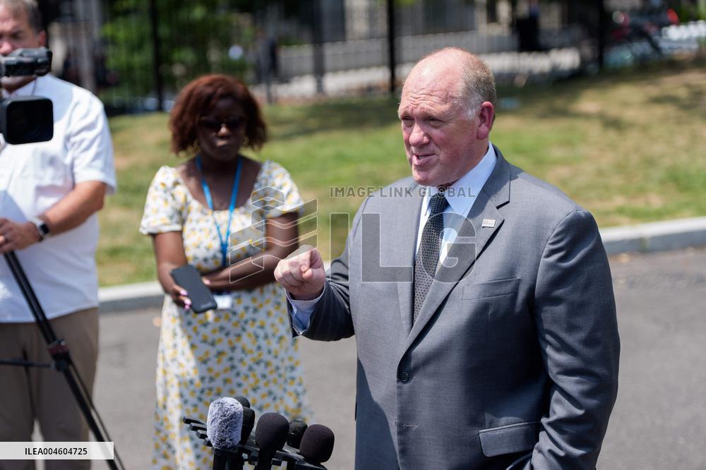 Tom Homan Speaks to Media outside West Wing of White House