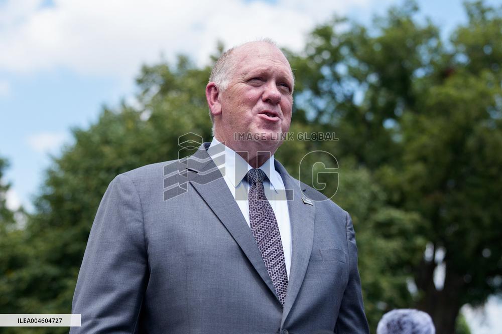 Tom Homan Speaks to Media outside West Wing of White House