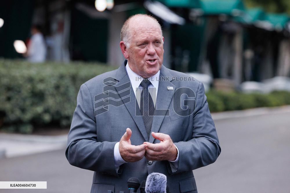 Tom Homan Speaks to Media outside West Wing of White House