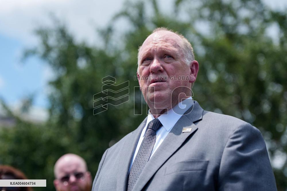 Tom Homan Speaks to Media outside West Wing of White House
