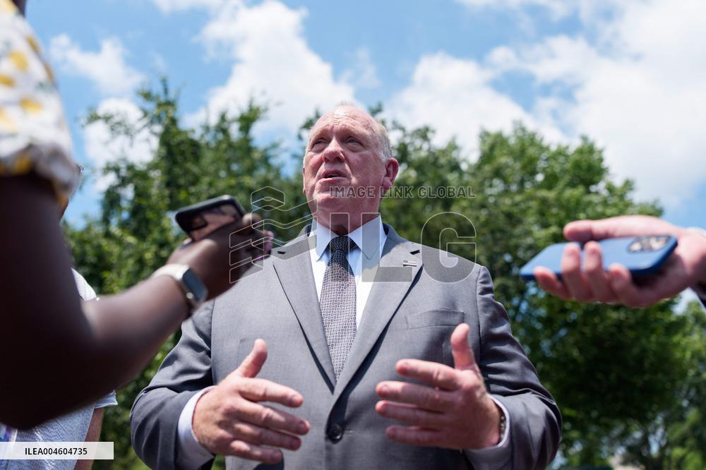Tom Homan Speaks to Media outside West Wing of White House