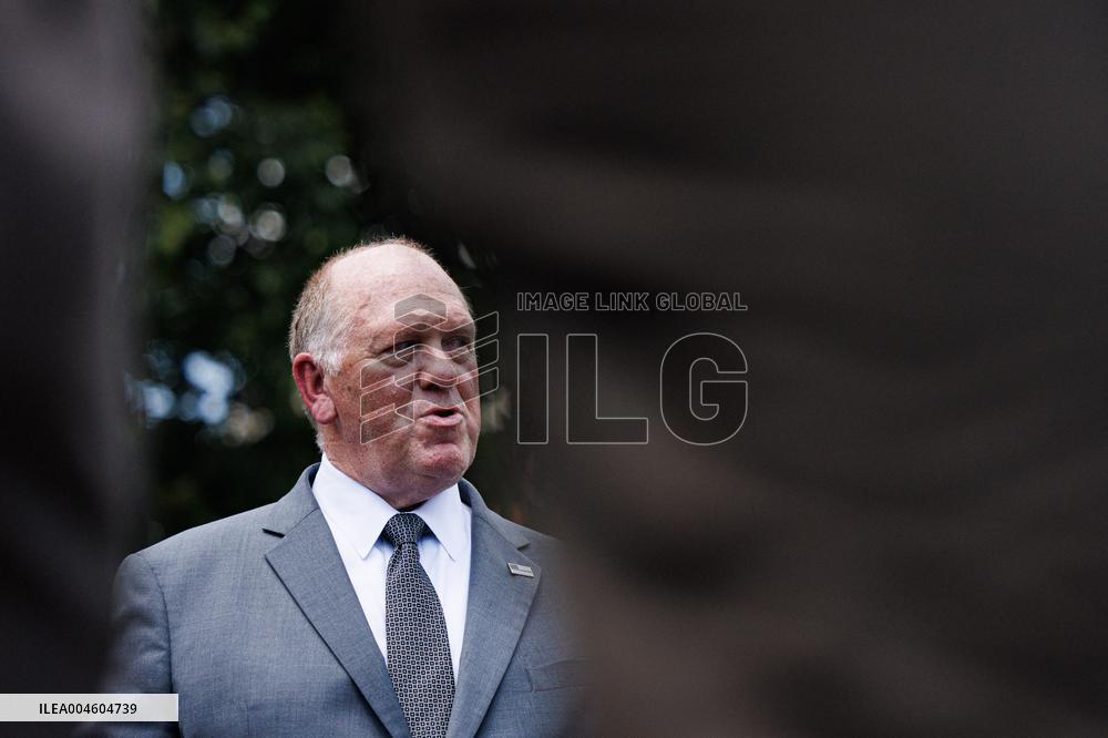 Tom Homan Speaks to Media outside West Wing of White House