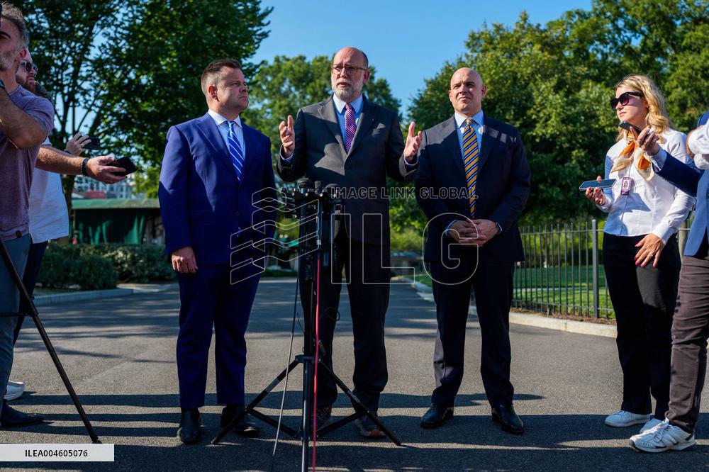James Blair, Russell Vought and Bill Pulte Speak to Media outisde White House