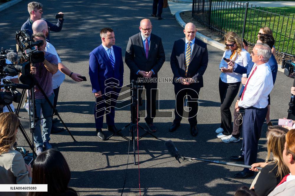 James Blair, Russell Vought and Bill Pulte Speak to Media outisde White House