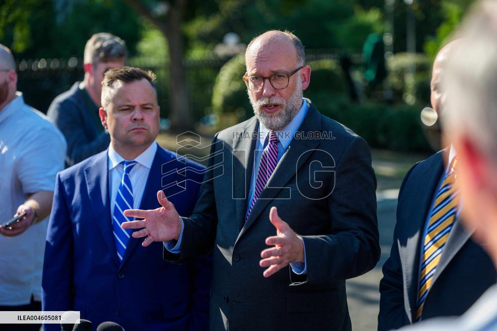 James Blair, Russell Vought and Bill Pulte Speak to Media outisde White House