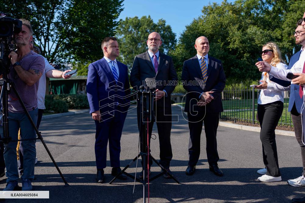 James Blair, Russell Vought and Bill Pulte Speak to Media outisde White House