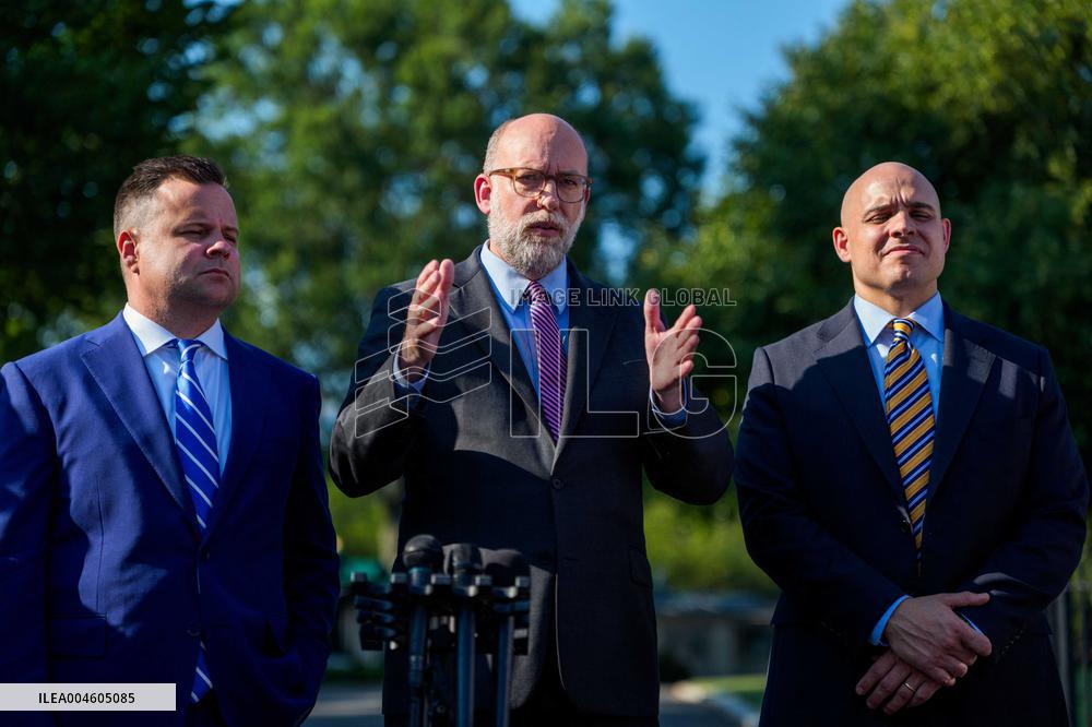 James Blair, Russell Vought and Bill Pulte Speak to Media outisde White House