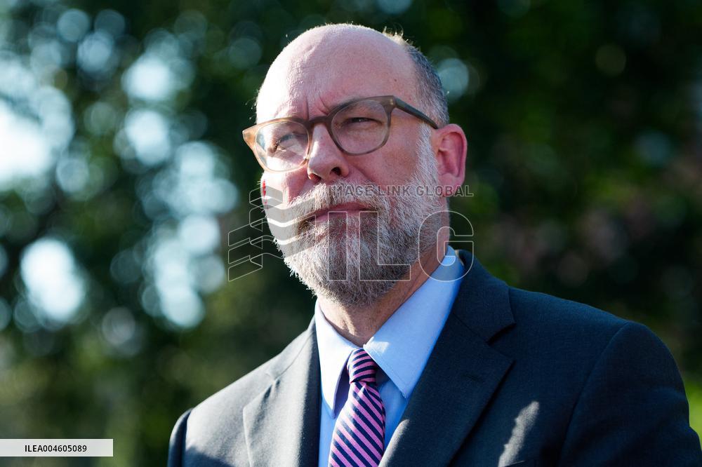 James Blair, Russell Vought and Bill Pulte Speak to Media outisde White House