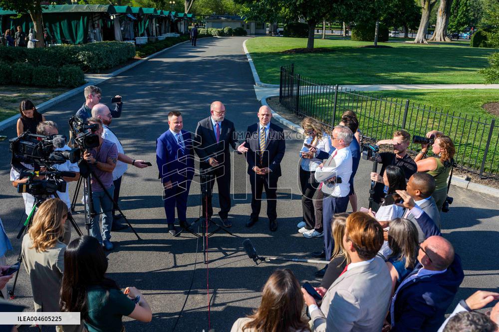 James Blair, Russell Vought and Bill Pulte Speak to Media outisde White House
