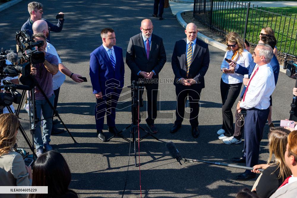 James Blair, Russell Vought and Bill Pulte Speak to Media outisde White House