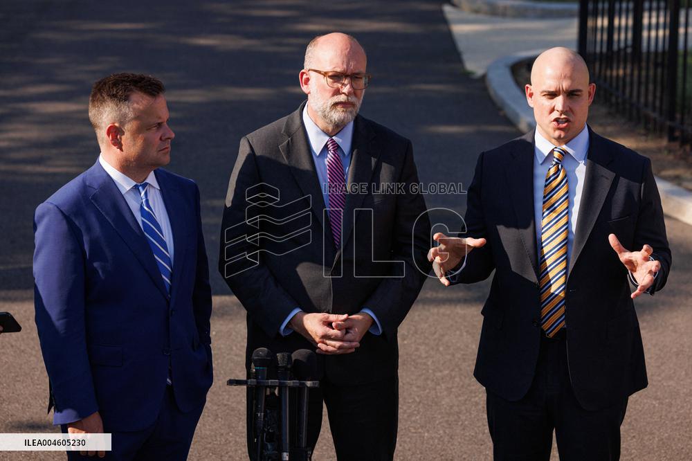 James Blair, Russell Vought and Bill Pulte Speak to Media outisde White House