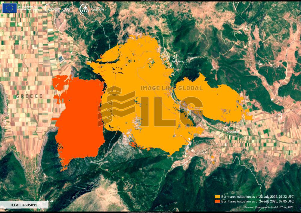 Wildfire in the Peloponnese Region - Greece