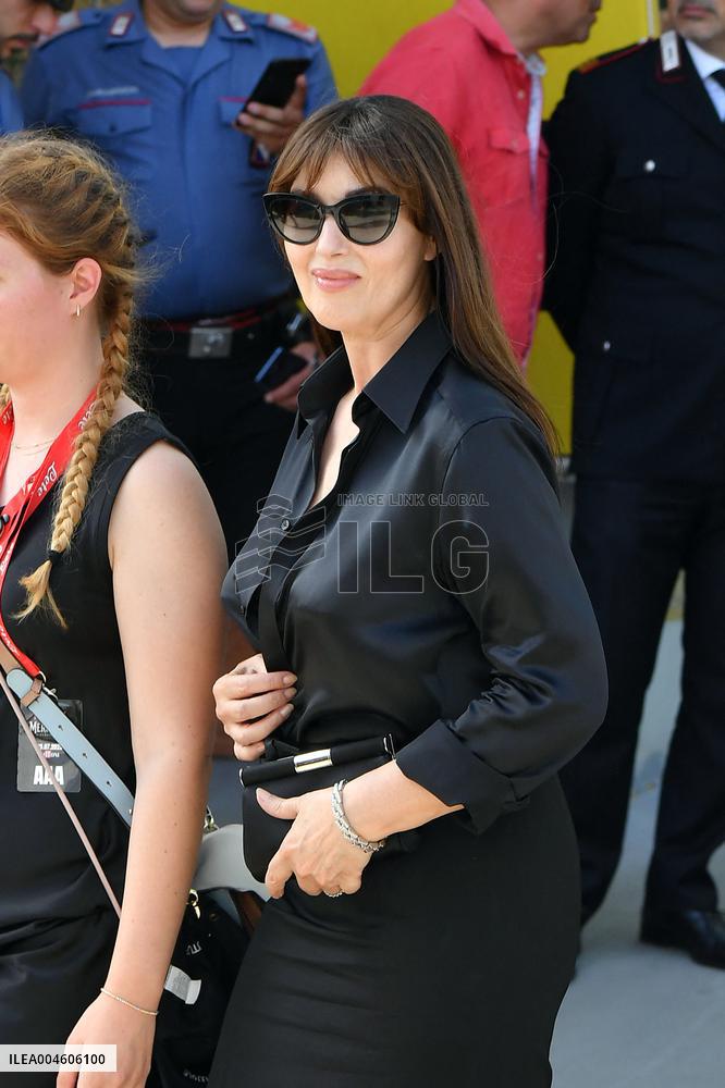 Tim Burton And Monica Bellucci At Presentation Of Wednesday Season 2 - Italy