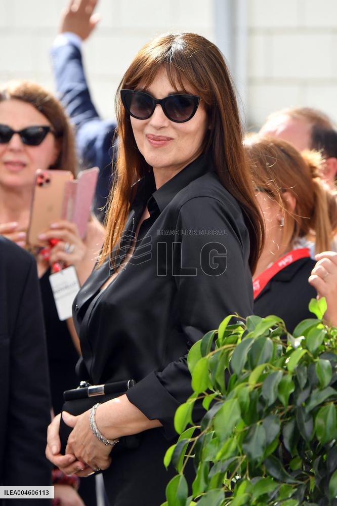 Tim Burton And Monica Bellucci At Presentation Of Wednesday Season 2 - Italy