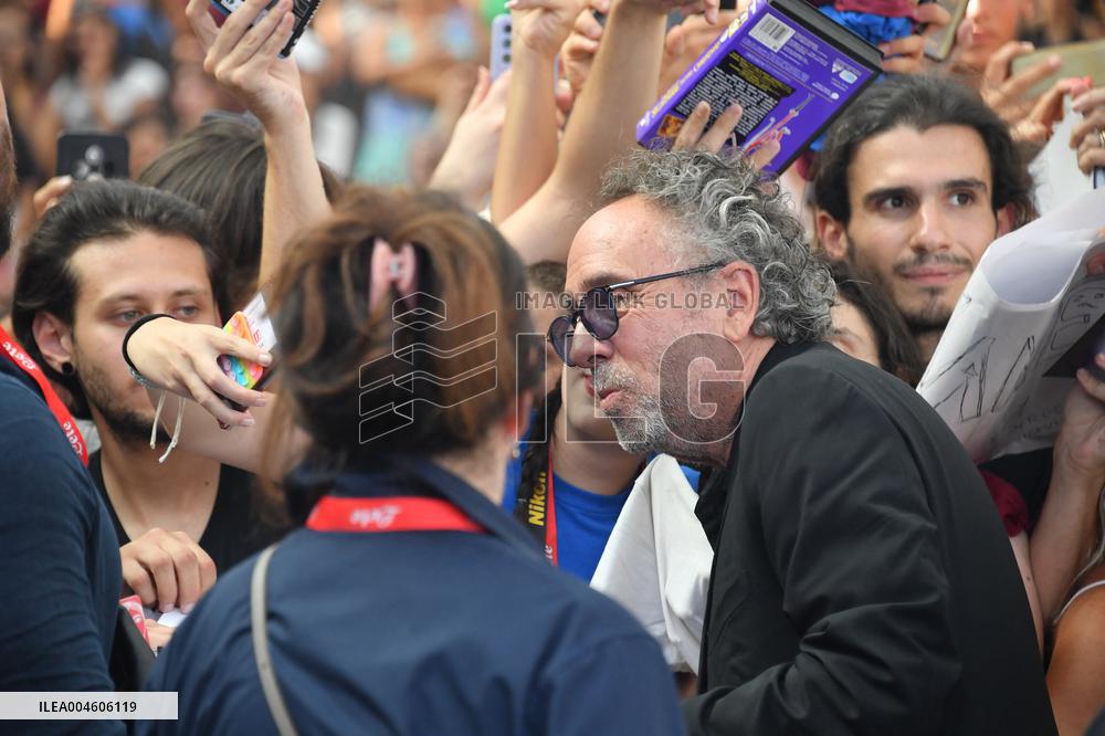Tim Burton And Monica Bellucci At Presentation Of Wednesday Season 2 - Italy