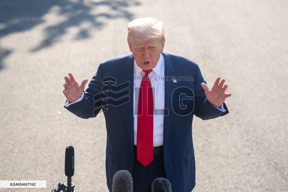 President Trump Departs White House for Scotland