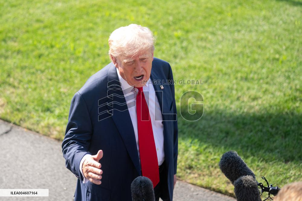 President Trump Departs White House for Scotland
