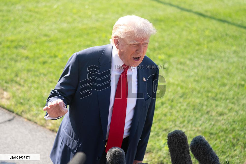 President Trump Departs White House for Scotland