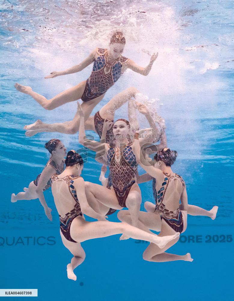 World Aquatics Championships 2025 -  acrobatic final of artistic swimming - Singapore