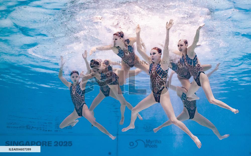 World Aquatics Championships 2025 -  acrobatic final of artistic swimming - Singapore