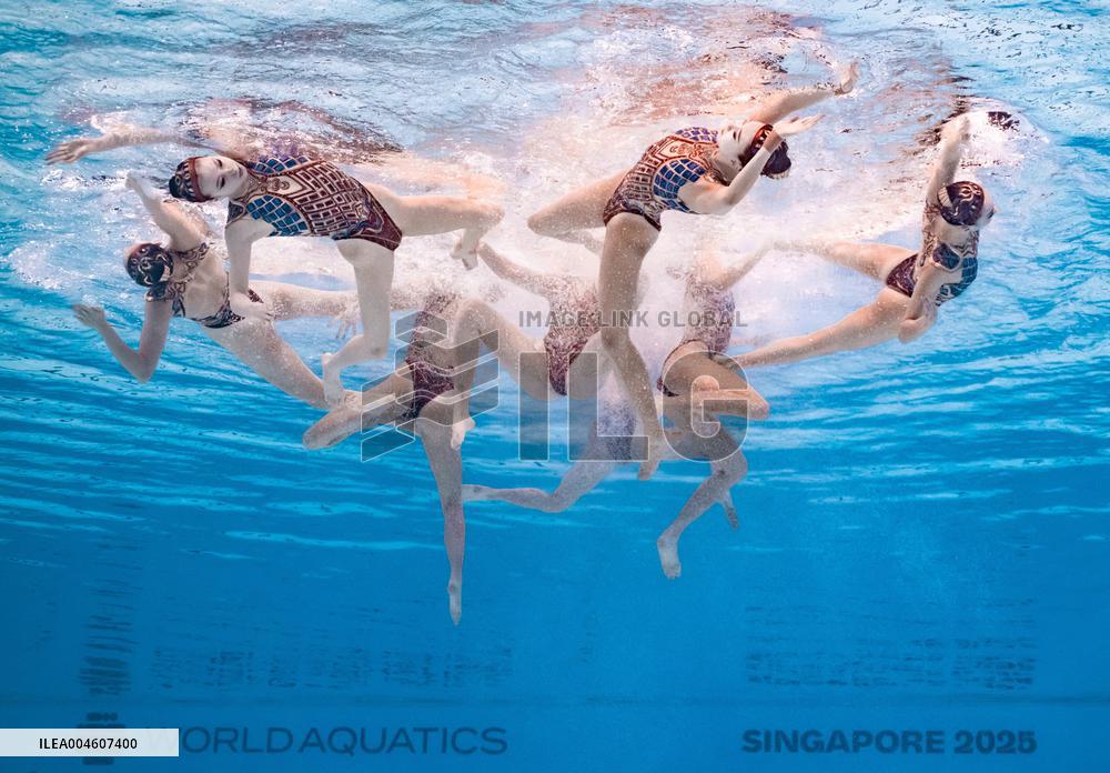 World Aquatics Championships 2025 -  acrobatic final of artistic swimming - Singapore