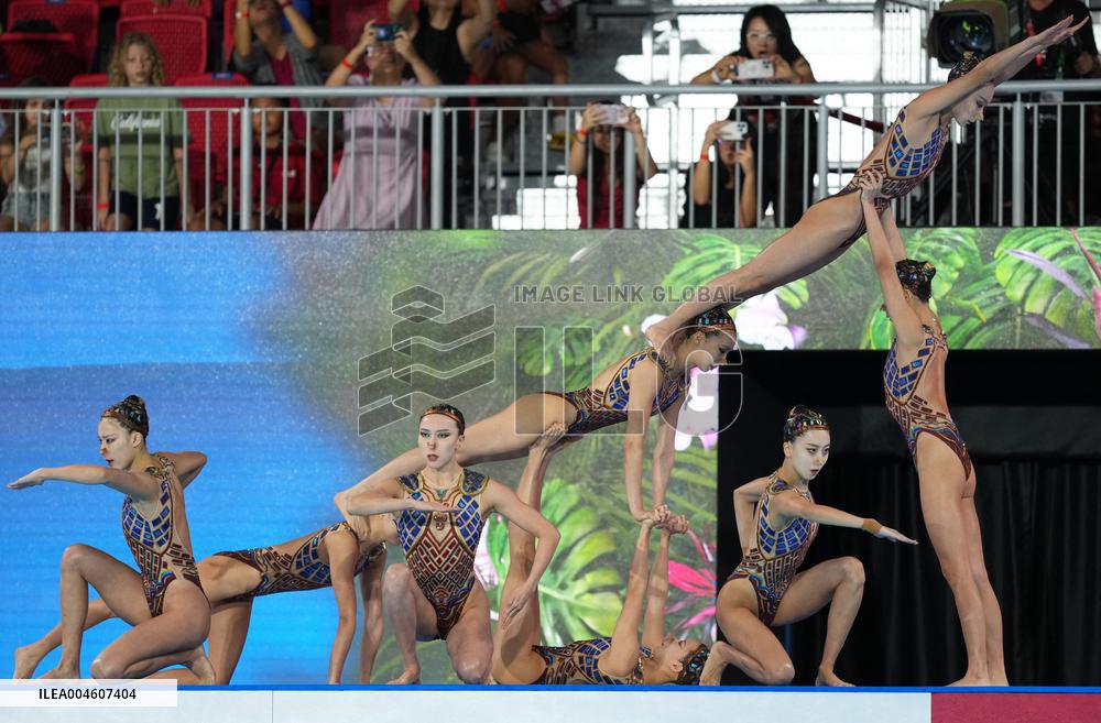 World Aquatics Championships 2025 -  acrobatic final of artistic swimming - Singapore