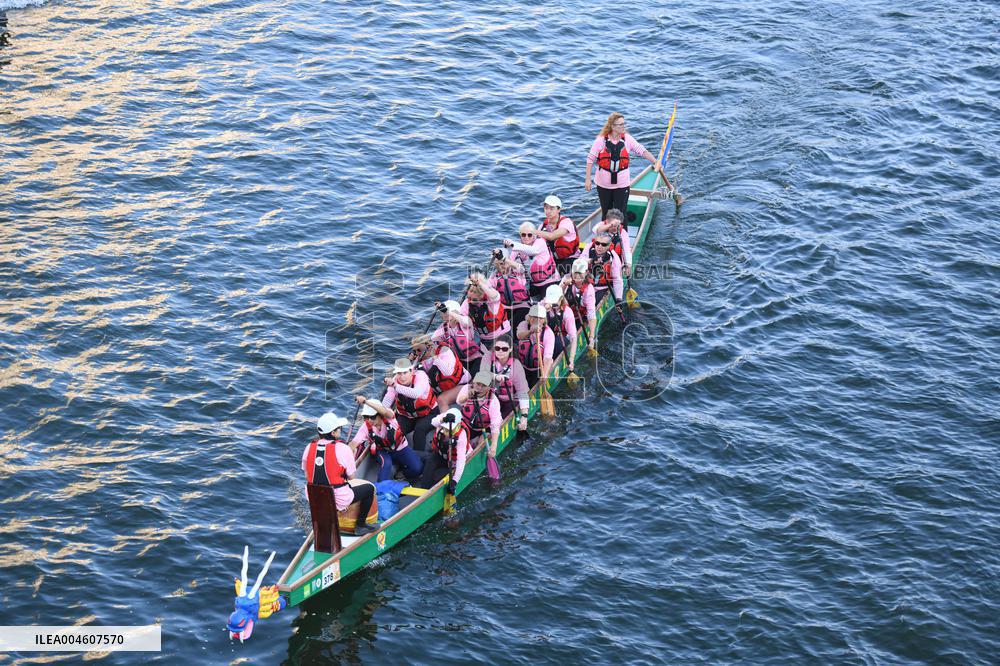 elebrations marking the first anniversary of the Paris 2024 Olympic Games - Canoes Parade