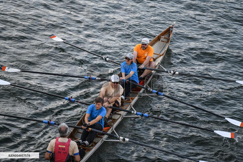 elebrations marking the first anniversary of the Paris 2024 Olympic Games - Canoes Parade