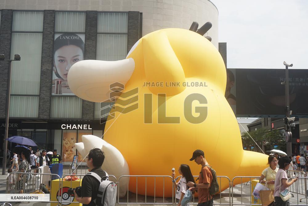 Giant Psyduck Sculpture in Hangzhou