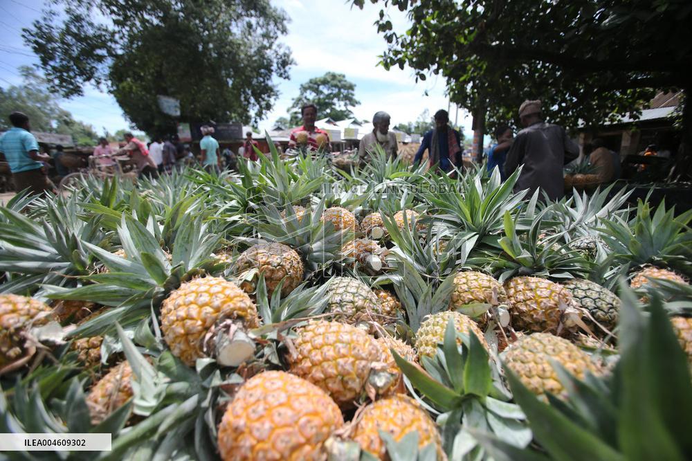 Local pineapple wholesale market in Tangail