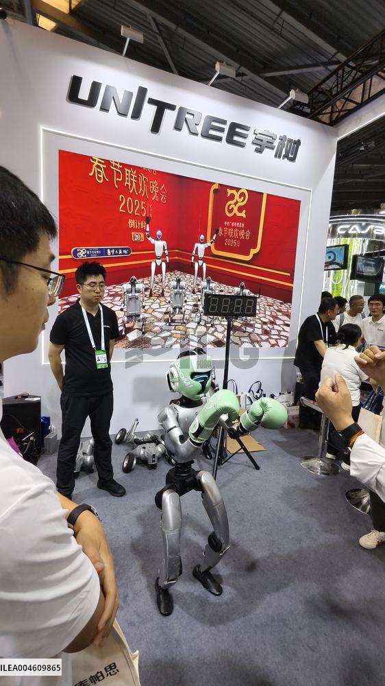 Unitree G1 Robot Fighting in 2025 WAIC in Shanghai