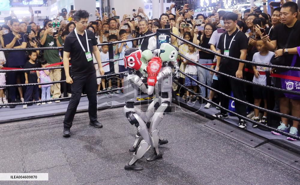 Unitree G1 Robot Fighting in 2025 WAIC in Shanghai