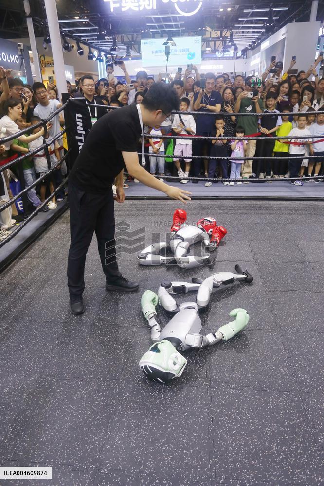 Unitree G1 Robot Fighting in 2025 WAIC in Shanghai