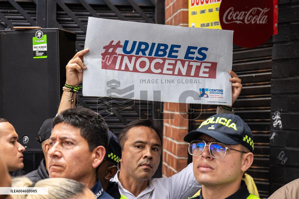 Former Colombian President Uribe Attends Mass the Day Before Trial