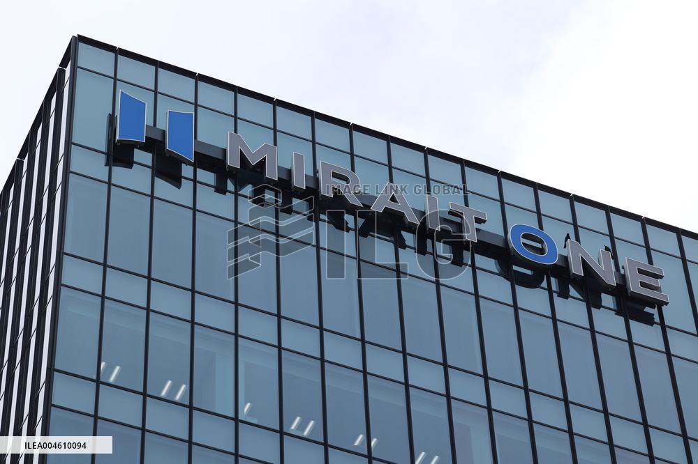 Mirait One signboard, logo