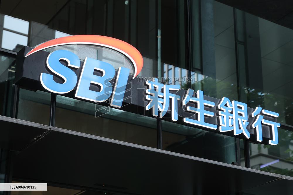 SBI Shinsei Bank signboard and logo