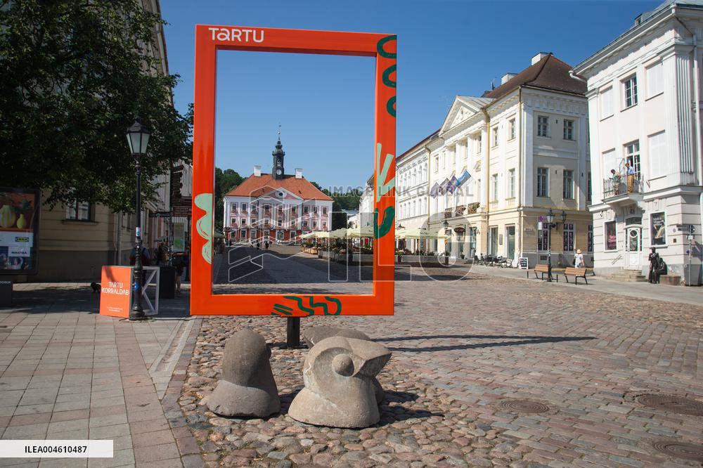 The colorful frame of Tartu Town Hall Square