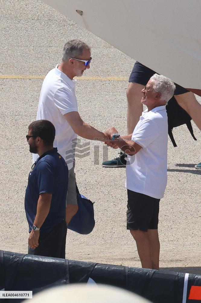 King Felipe Embarks With The Rest Of The Crew On Board The Aifos