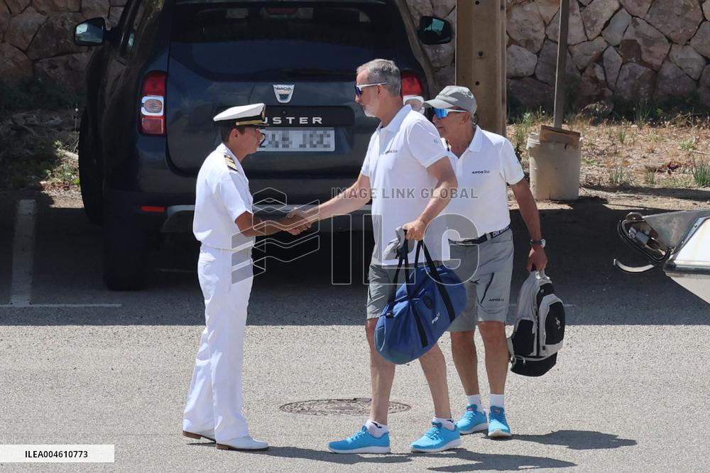 King Felipe Embarks With The Rest Of The Crew On Board The Aifos