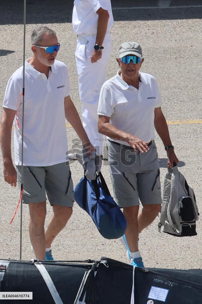 King Felipe Embarks With The Rest Of The Crew On Board The Aifos