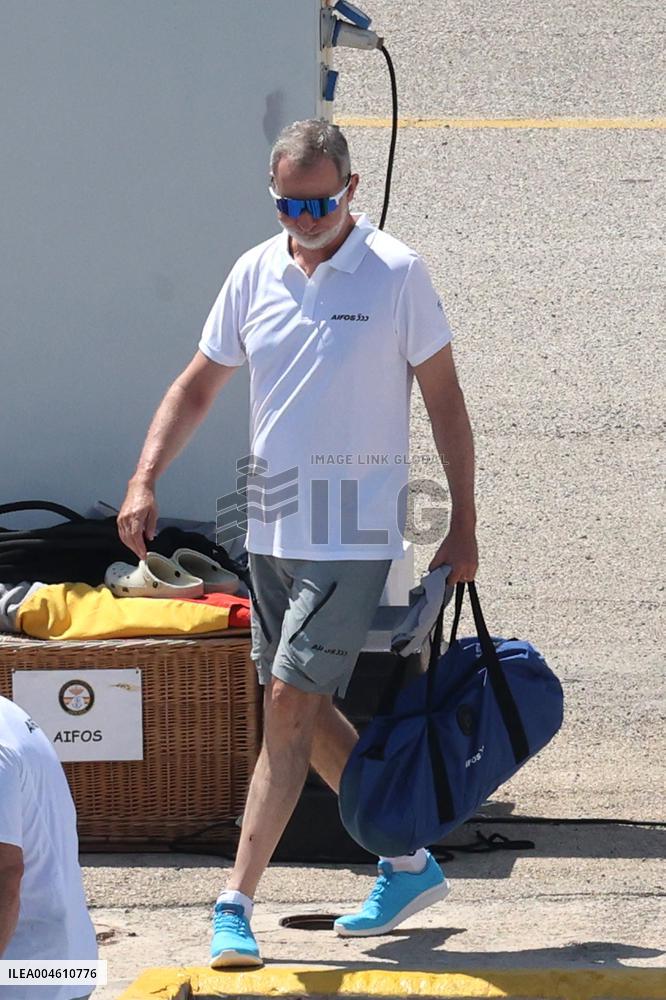 King Felipe Embarks With The Rest Of The Crew On Board The Aifos