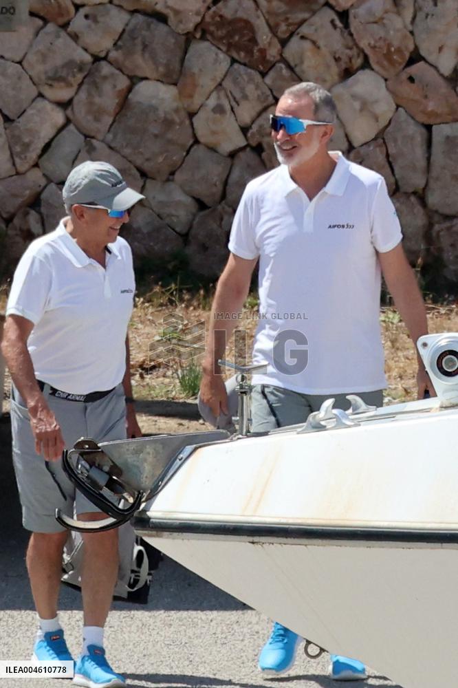 King Felipe Embarks With The Rest Of The Crew On Board The Aifos
