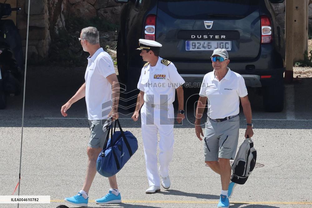 King Felipe Embarks With The Rest Of The Crew On Board The Aifos