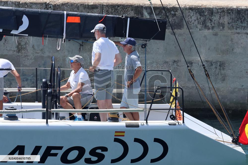 King Felipe Embarks With The Rest Of The Crew On Board The Aifos