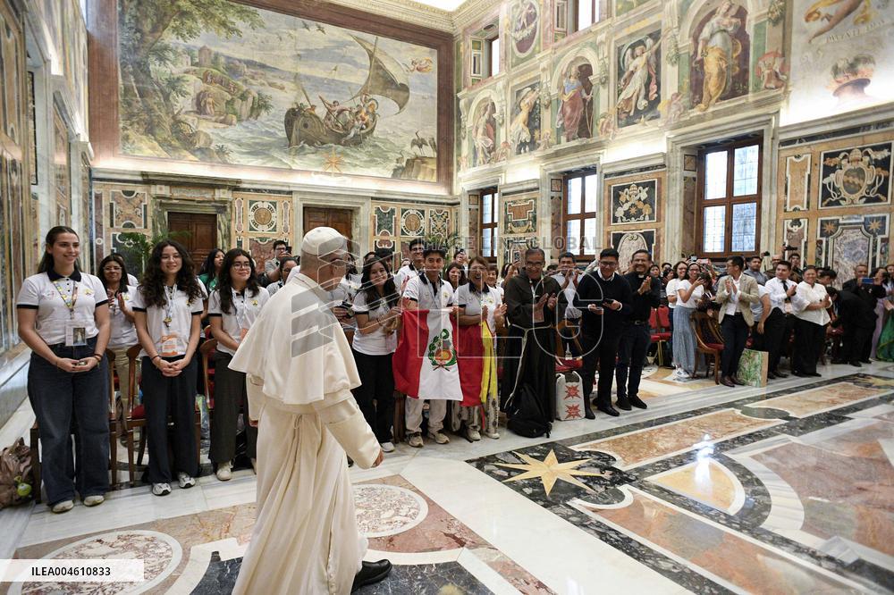 Pope Leo XIV Meets Young Peruvians Participating In The Jubilee - Vatican