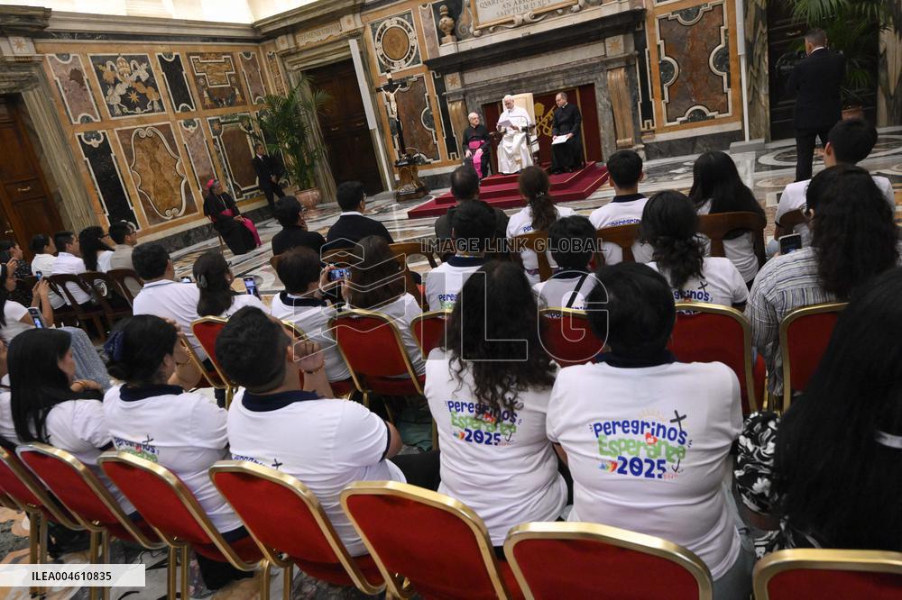 Pope Leo XIV Meets Young Peruvians Participating In The Jubilee - Vatican