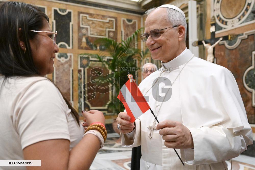 Pope Leo XIV Meets Young Peruvians Participating In The Jubilee - Vatican