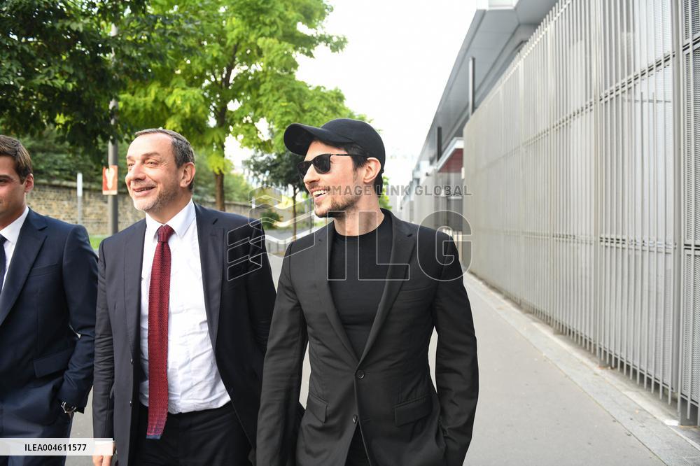 Telegram CEO Pavel Durov Leaves the Paris Criminal Court  - France