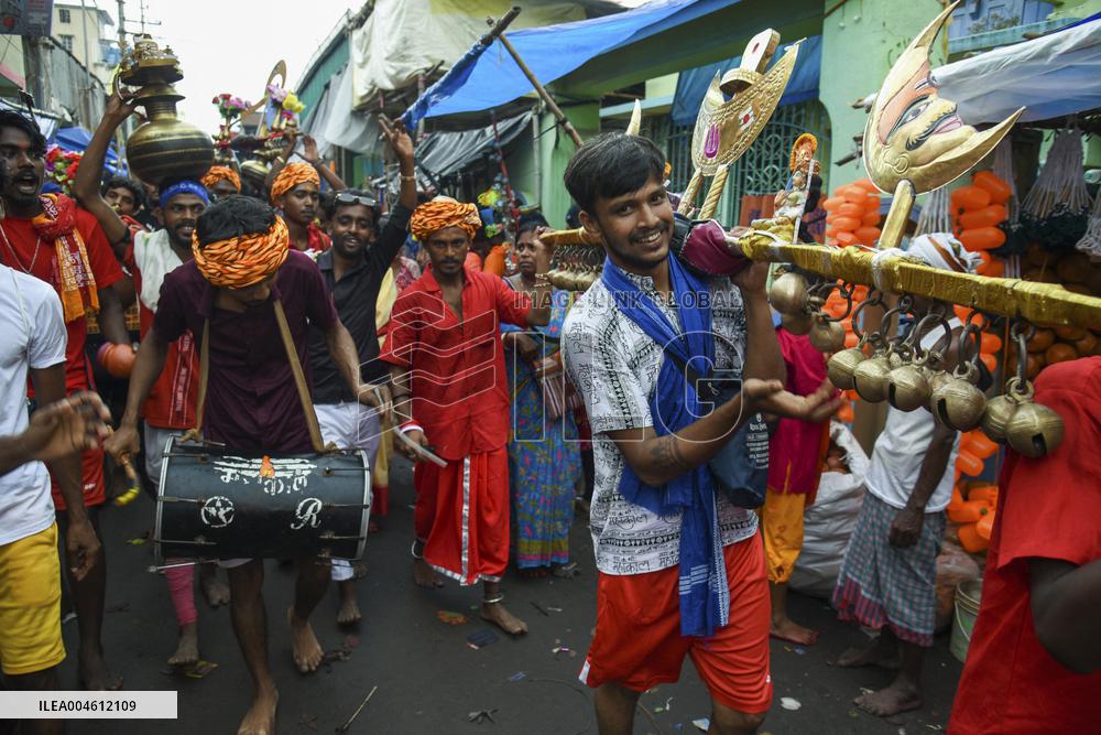 Devotees Carry Ganga Water in Pilgrimage - India