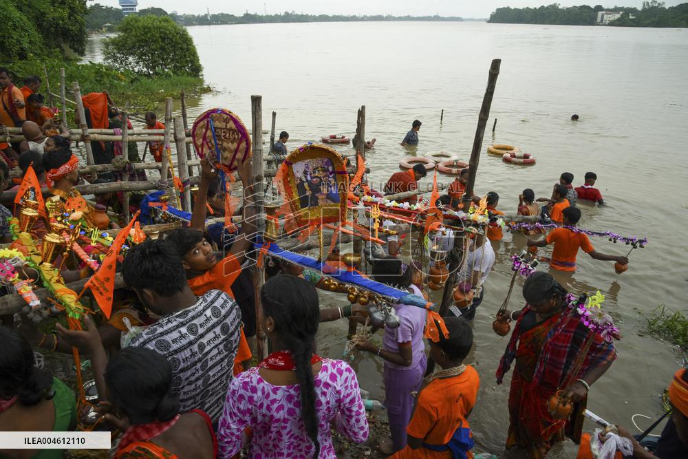 Devotees Carry Ganga Water in Pilgrimage - India